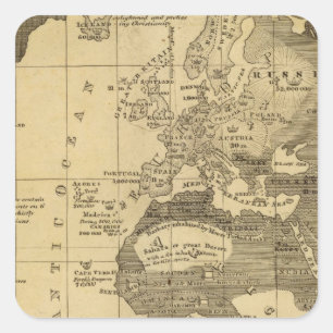 Sticker Carré Monde habité