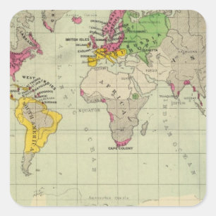 Sticker Carré Monde, missions de la Moravie