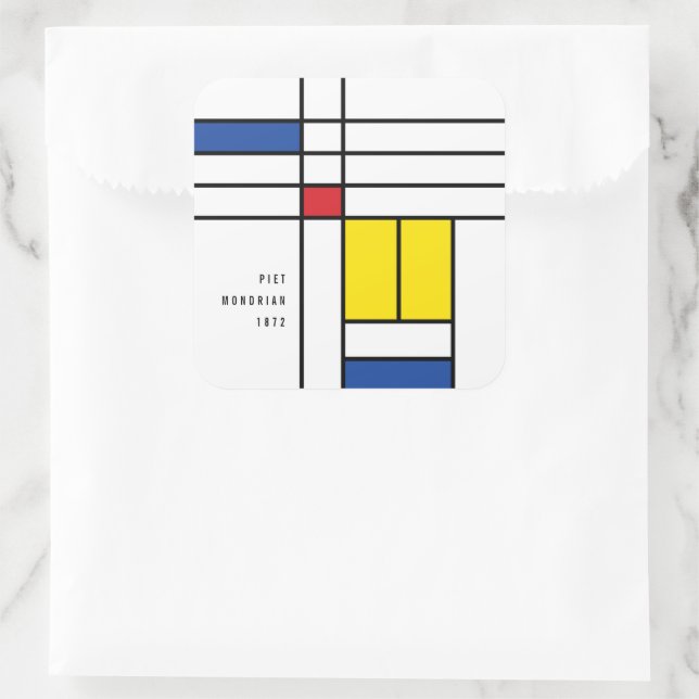 Sticker Carré Mondrian II Minimum De Stijl Modern Art Design (Sac)