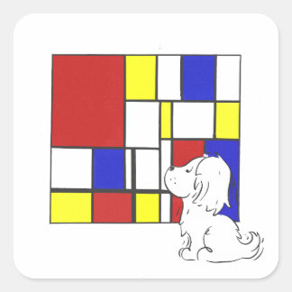 Sticker Carré Mondrian Inspired Chamomile