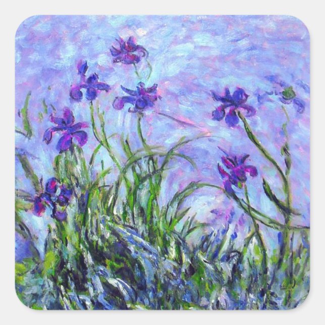 Sticker Carré Monet Lilac Irises (Devant)