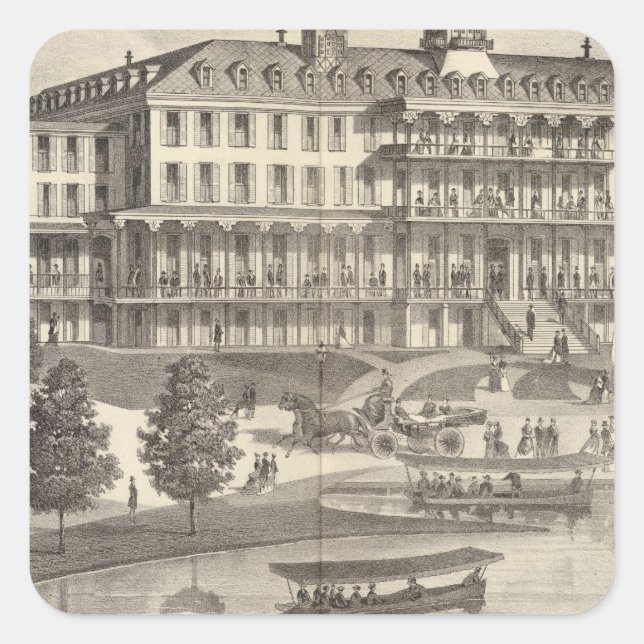 Sticker Carré Monmouth House, Spring Lake Beach, New Jersey (Devant)