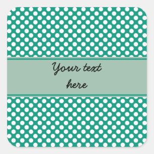 Sticker Carré Monogram Emerald Green et White Polka Motif