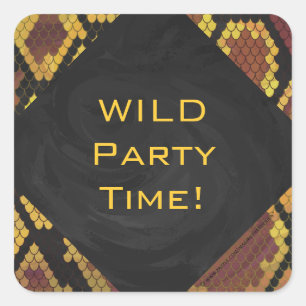 Sticker Carré Monogram Snake Brown et Gold Print