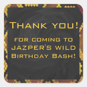 Sticker Carré Monogram Snake Brown et Gold Print