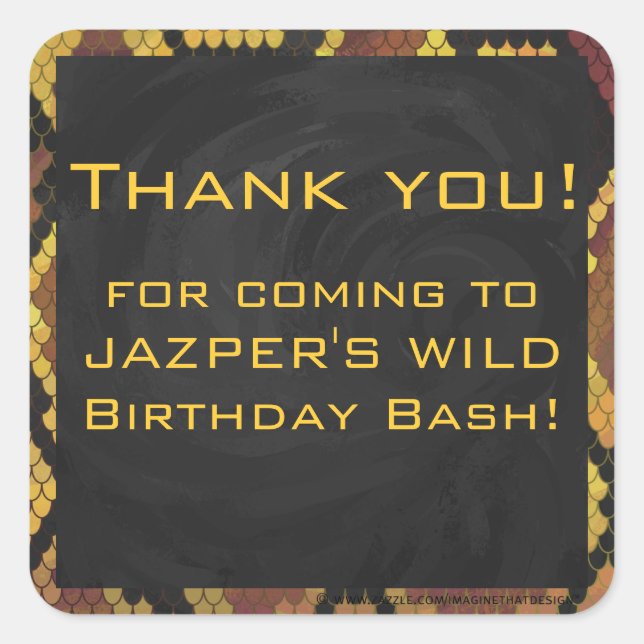 Sticker Carré Monogram Snake Brown et Gold Print (Devant)