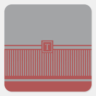 Sticker Carré Monogramme à rayures classiques