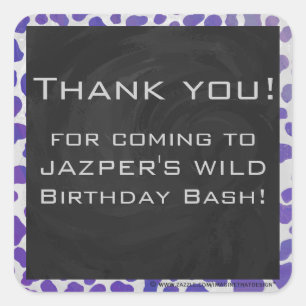 Sticker Carré Monogramme Dalmatien violet et blanc