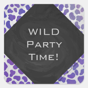 Sticker Carré Monogramme Dalmatien violet et blanc