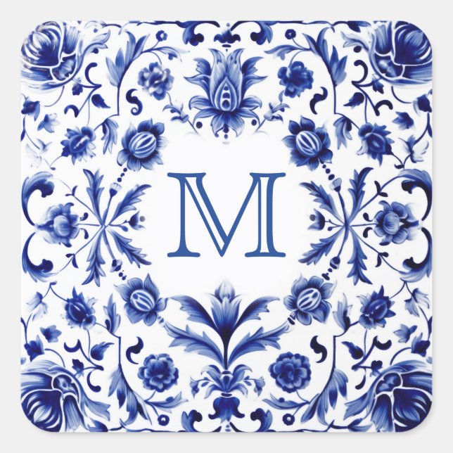 Sticker Carré monogramme mariage (Devant)
