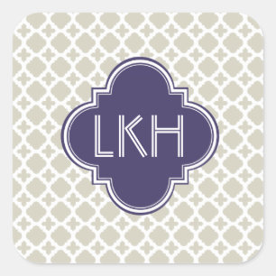 STICKER CARRÉ MONOGRAMME MAROCAIN EN CARRÉ
