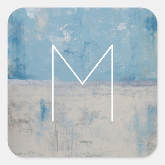 Sticker Carré Monogramme | Silver Aura (Devant)