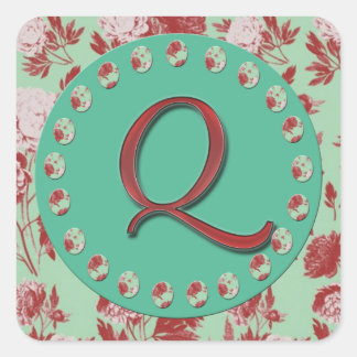 Sticker Carré Monogramme vintage Q