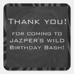 Sticker Carré Monogramme Zebra Noir et gris