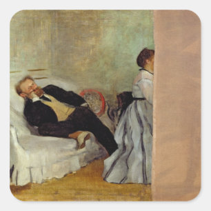Sticker Carré Monsieur et Madame Edouard Manet d'Edgar Degas  
