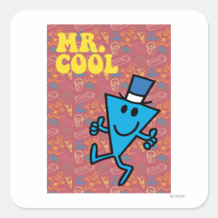 Sticker Carré Monsieur le Cool   Arrière - plan coloré