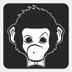 Sticker Carré monsieur monkey