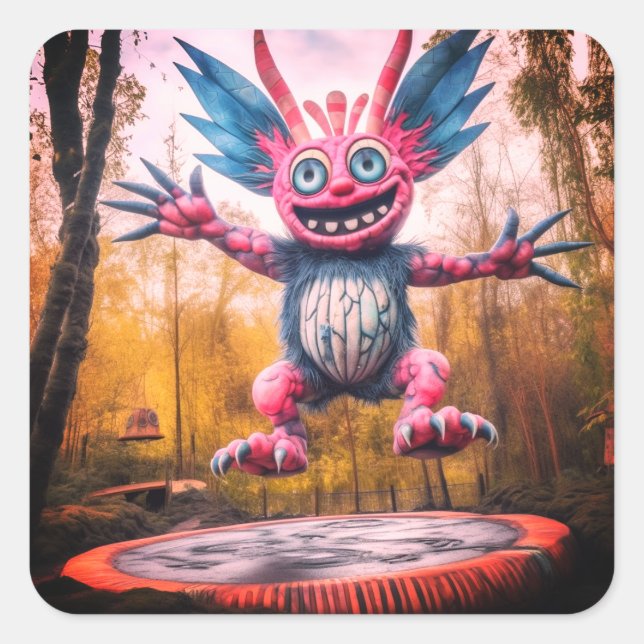 Sticker Carré Monstre (Devant)