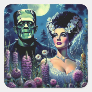 Sticker Carré Monstres sur la Lune