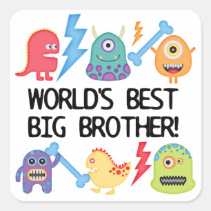 Sticker Carré Monstres World Meilleur Big Brother