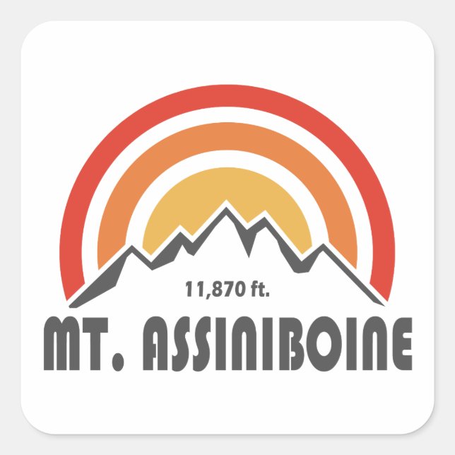 Sticker Carré Mont Assiniboine (Devant)