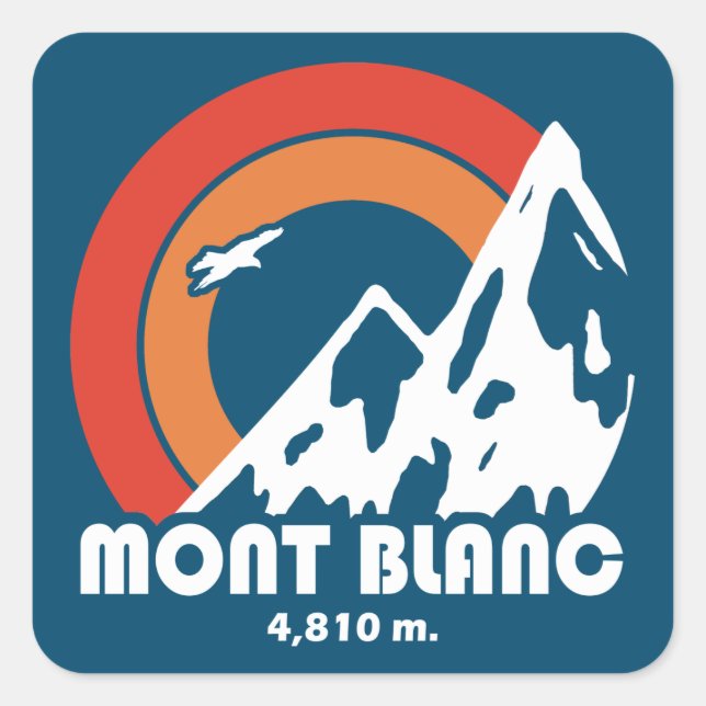 Sticker Carré Mont Blanc France Sun Eagle (Devant)