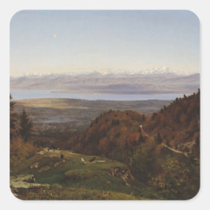 Sticker Carré Mont Blanc vu du Saint-Cergues, 1869