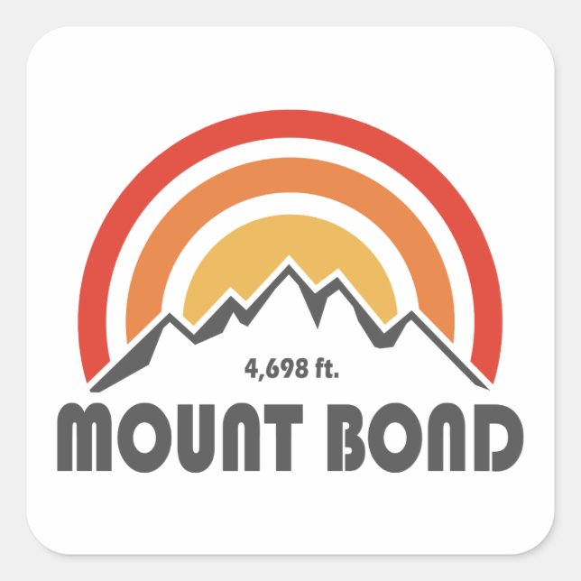 Sticker Carré Mont Bond New Hampshire (Devant)