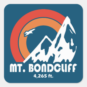 Sticker Carré Mont Bondcliff New Hampshire Sun Eagle