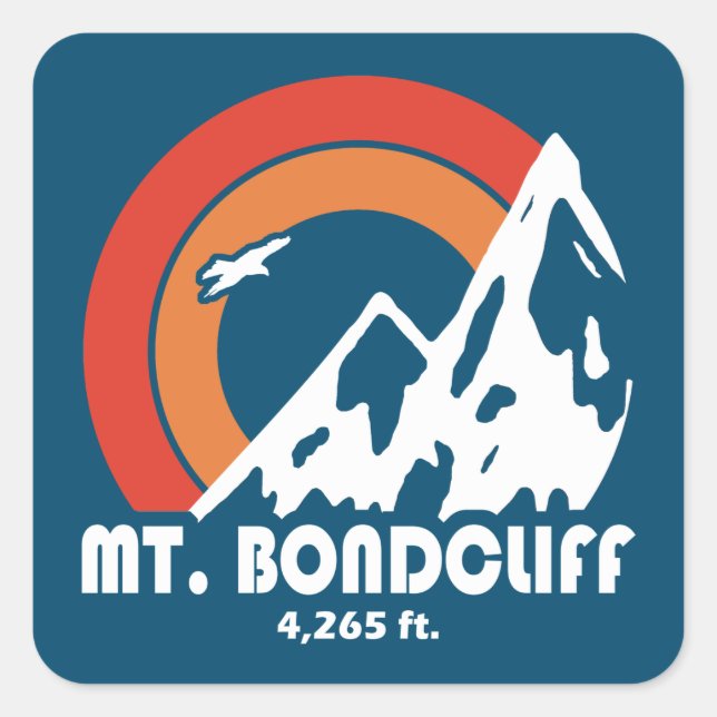 Sticker Carré Mont Bondcliff New Hampshire Sun Eagle (Devant)