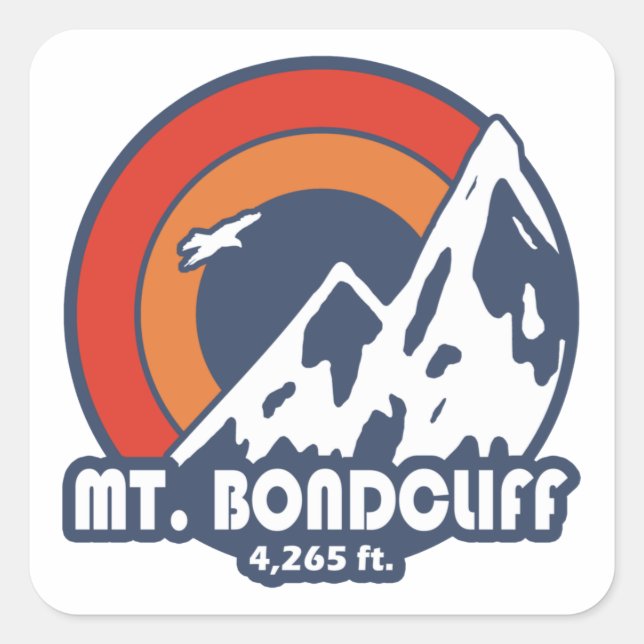 Sticker Carré Mont Bondcliff New Hampshire Sun Eagle (Devant)