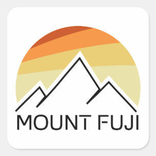 Sticker Carré Mont Fuji Japon Rétro