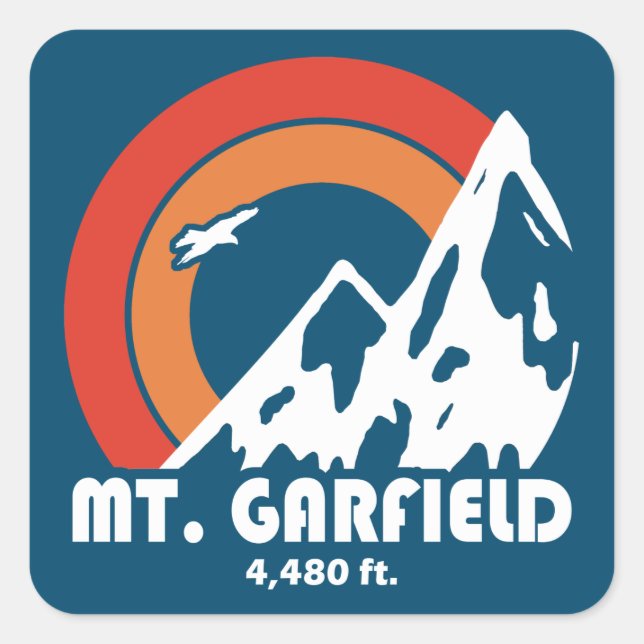 Sticker Carré Mont Garfield New Hampshire Sun Eagle (Devant)