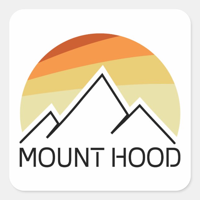 Sticker Carré Mont Hood Oregon Rétro (Devant)