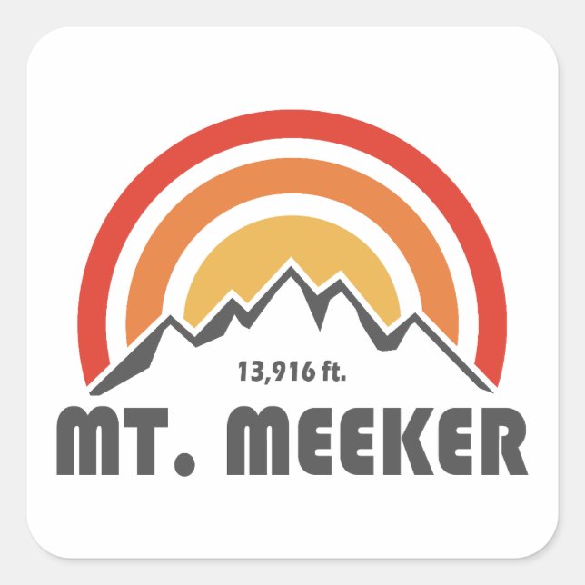 Sticker Carré Mont Meeker Colorado (Devant)