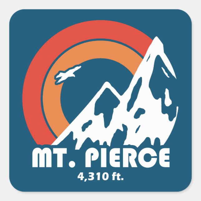 Sticker Carré Mont Pierce New Hampshire Sun Eagle (Devant)