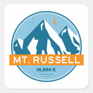 Sticker Carré Mont Russell Californie Étoiles Lune