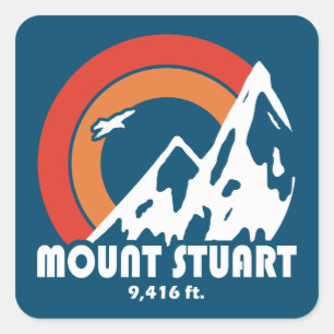 Sticker Carré Mont Stuart Washington Sun Eagle