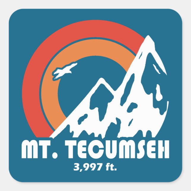 Sticker Carré Mont Tecumseh New Hampshire Sun Eagle (Devant)