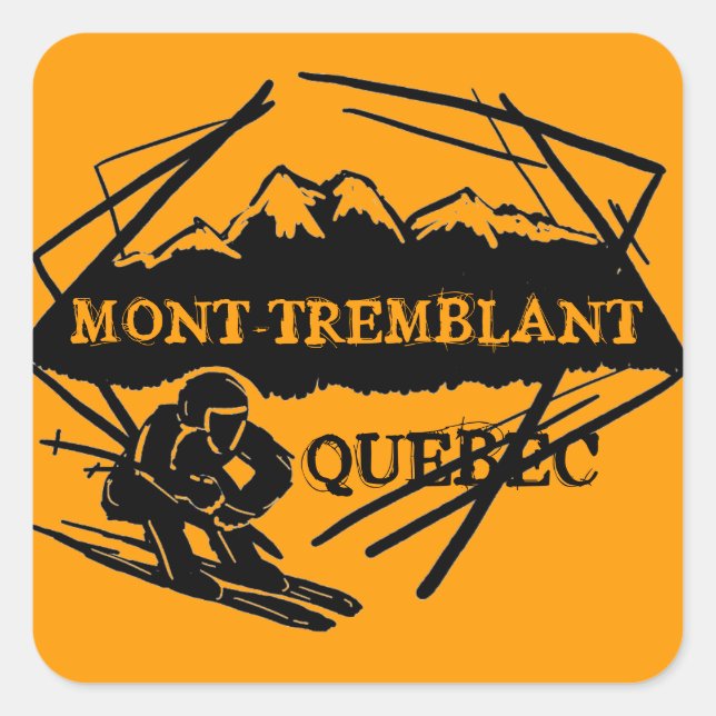 Sticker Carré Mont Tremblant Québec Canada (Devant)