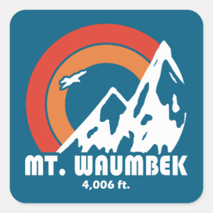 Sticker Carré Mont Waumbek New Hampshire Sun Eagle