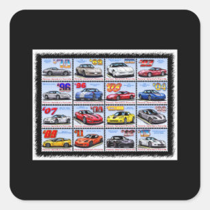 Sticker Carré Montage 1978-2013 de Corvette d'Edition spéciale