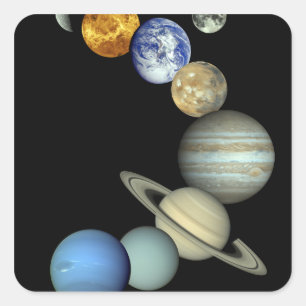 Sticker Carré Montage d'un système solaire