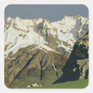 Sticker Carré Montagnes de Mont Blanc, 1897