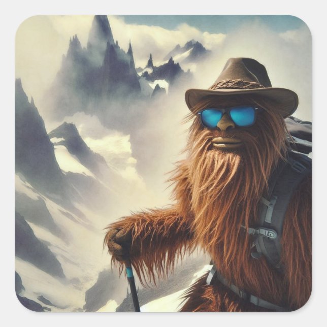 Sticker Carré Montagnes Sasquatch (Devant)