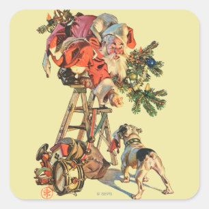Sticker Carré Monter une échelle