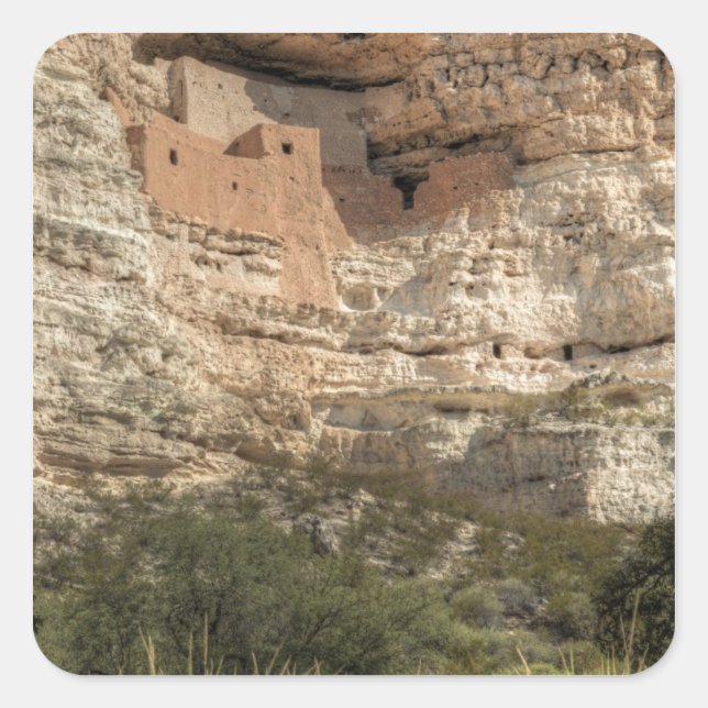 Sticker Carré Montezuma Castle National Monument, Arizona (Devant)