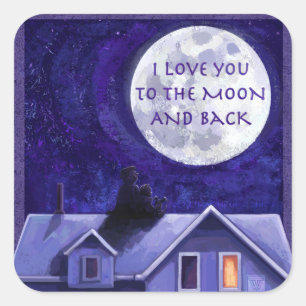 Sticker Carré Montre Lune