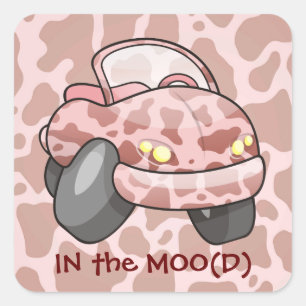 Sticker Carré Moo Car