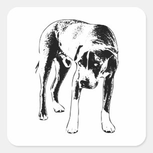 Sticker Carré Moody Ink Look, Pitbull Mix
